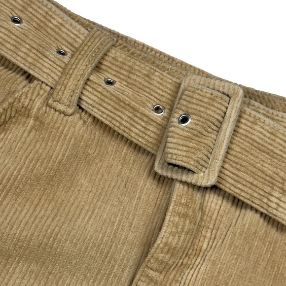 Topshop Light Brown Corduroy Mini Skirt With Adjustable Belt Small - Picture 7 of 9